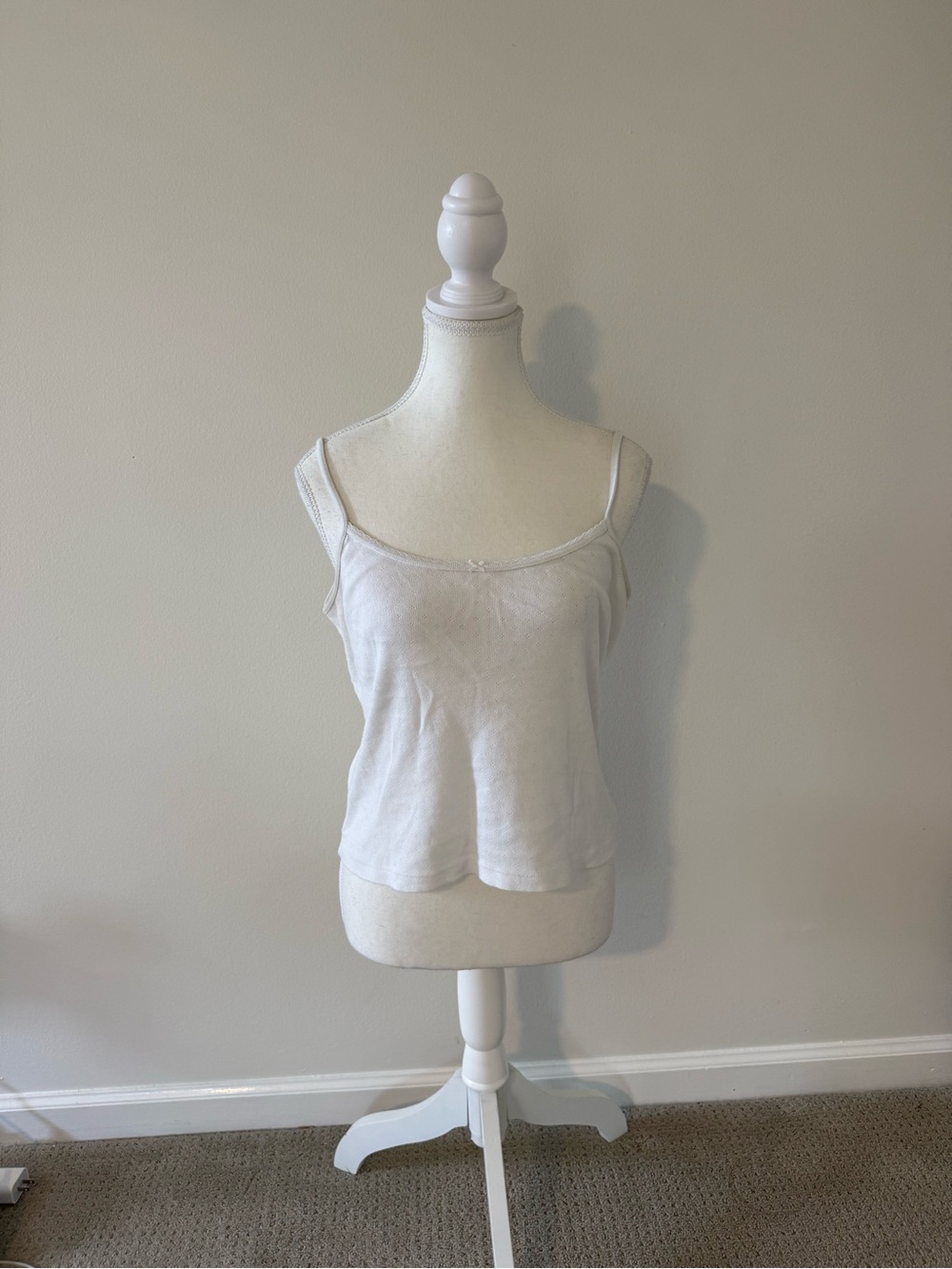 Brandy Melville Pointelle Tank Top With Bow